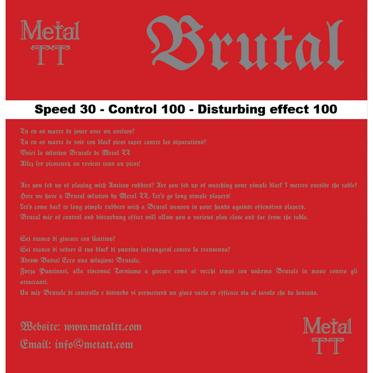 Metal TT Belag Brutal Schwarz OX 2 Metal TT Belag Brutal Schwarz OX – Bild 2