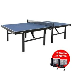 2er Set GEWO Tisch Europa 25 + 2 Netze Blau