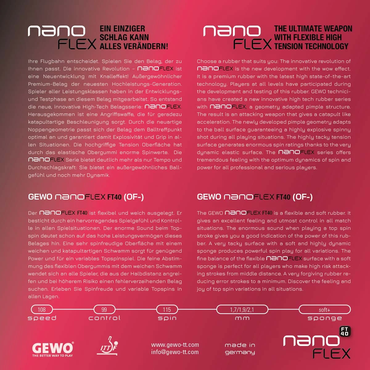 GEWO Belag NanoFLEX FT40 Schwarz 2,1 Mm 2 GEWO Belag NanoFLEX FT40 Schwarz 2,1 Mm – Bild 2